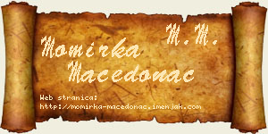 Momirka Macedonac vizit kartica